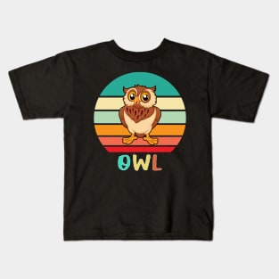 Vintage Retro Owl Kids T-Shirt